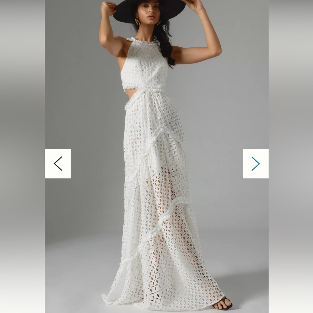 NWT Anthropologie LACE The Label Eyelet Cutout Halter Dress